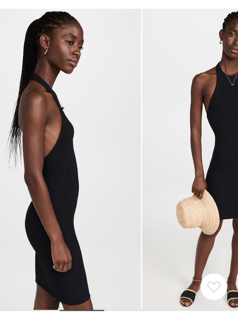 Hunza G Polly Black Halter Mini Dress